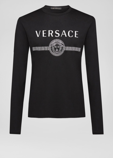 Tricouri Versace Versace Logo Maneca Lunga Barbati | MOLSUAZ-96